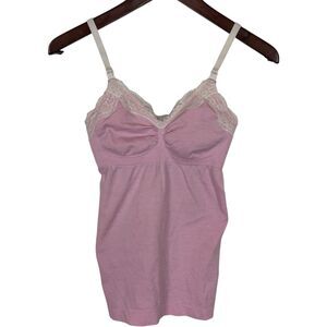 Rosie Pope Pink White Lace Nursing Tank Women's Maternity Small
